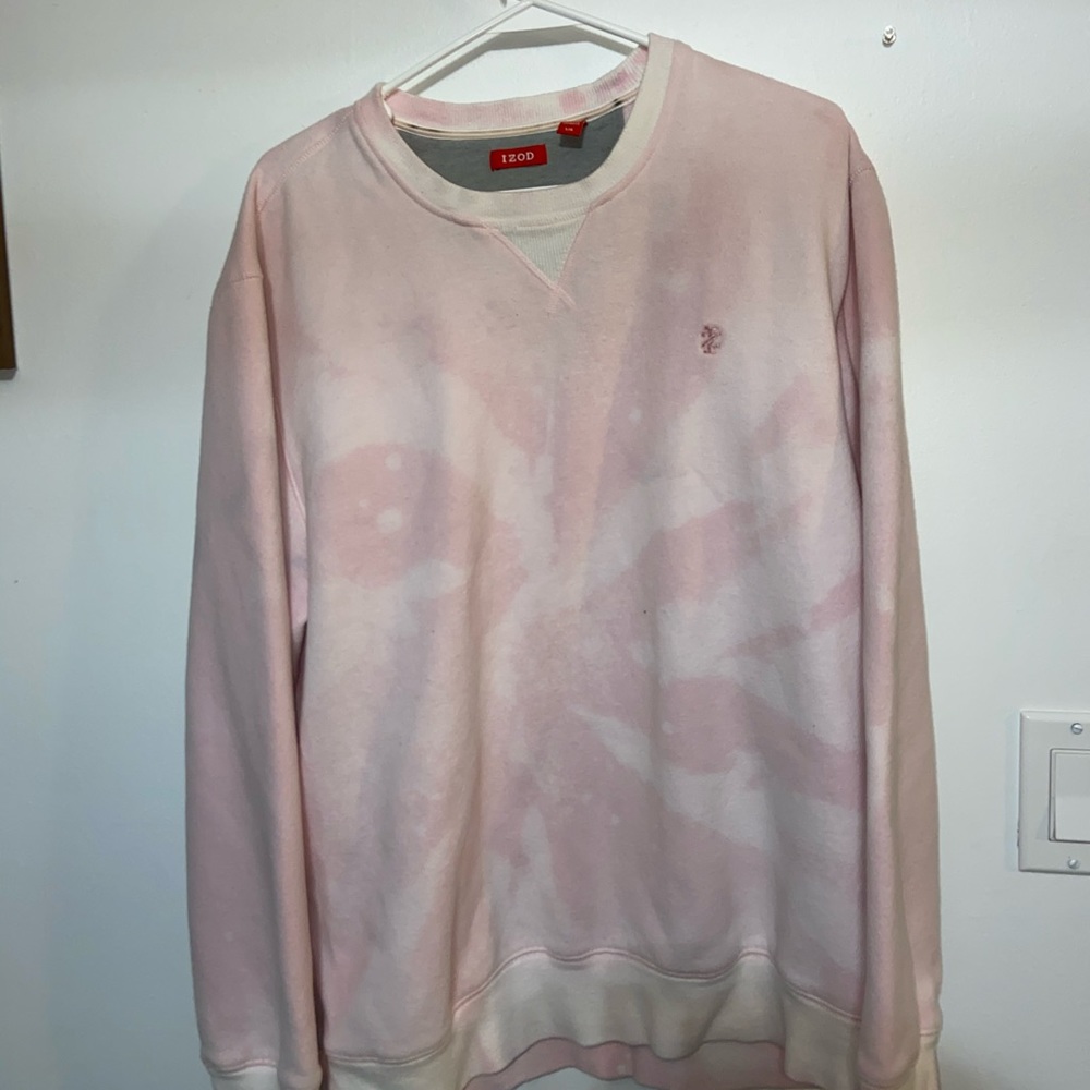 Pink bleached sweatshirt/ custom by me!!